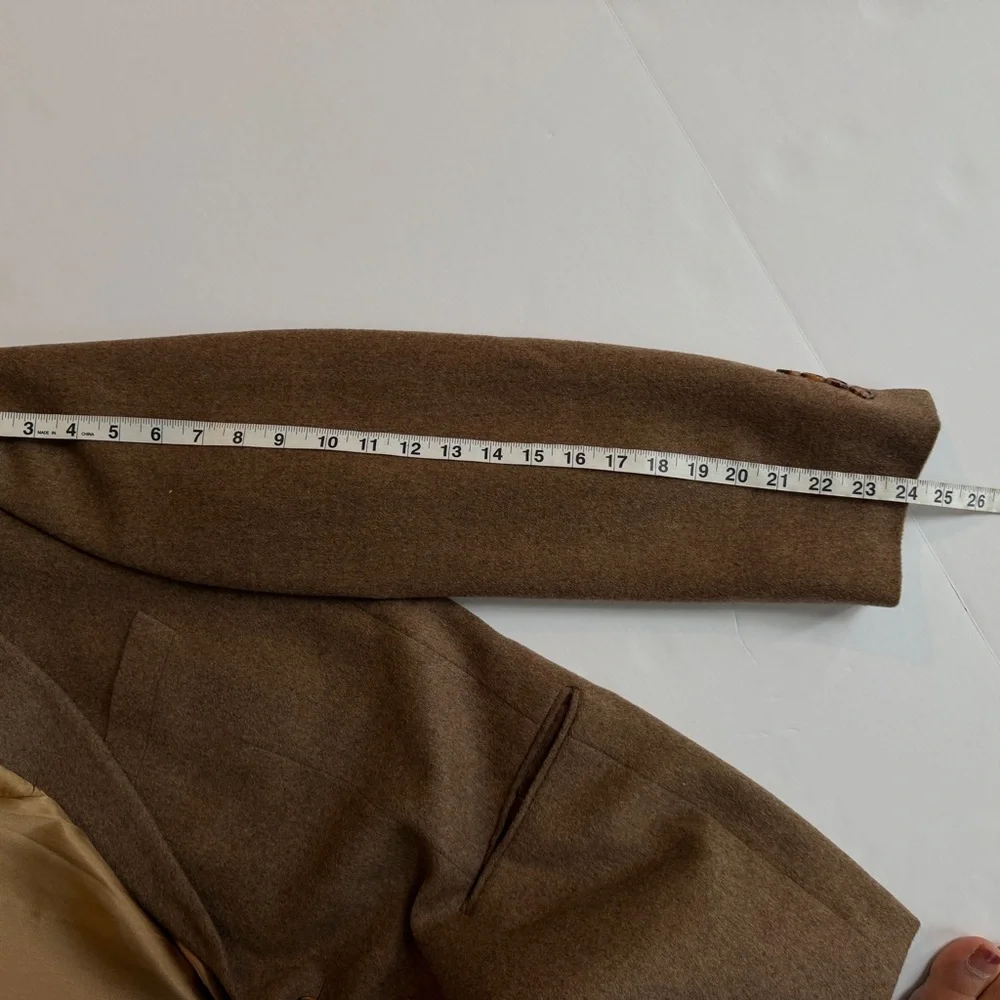 Stafford Executive Jacket Mens Brown 100% Camel Hair Two Buttons Blazer Size 42R